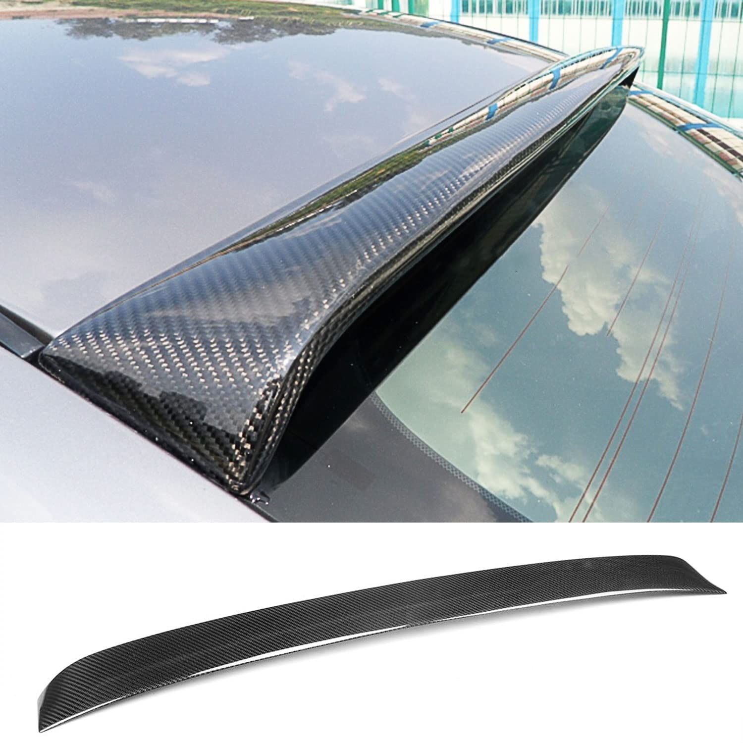 Carbon Fiber Rear Roof Spoiler for Infiniti G25 G35 G37 Sedan 2006-2013 - High Gloss CF Roof Wing Lip - Enhances Aerodynamics & Sporty Style - Perfect for Car Enthusiasts & Custom Builds