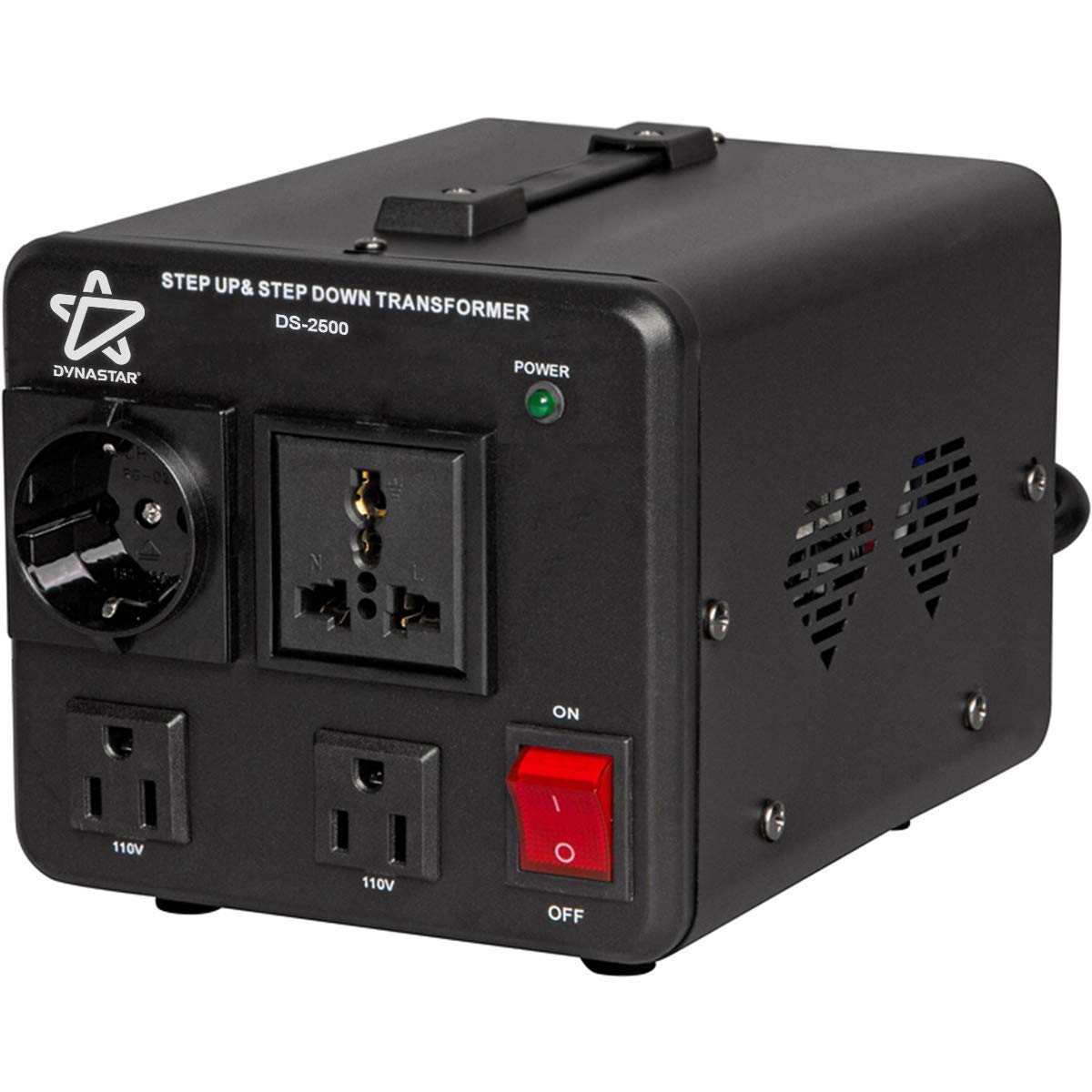 Dynastar Heavy Duty Step Up & Down Voltage Converter Transformer 110V-220V to 220V-240V | 2500W with Durable Lifetime Coil & 5-Year Warranty | Perfect for Travel Appliances, Electronics & Power Tools