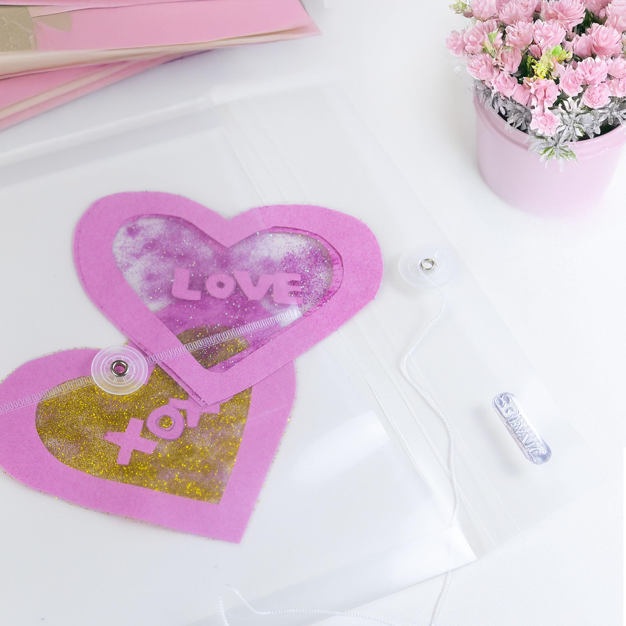 BAZIC Clear Plastic Envelopes with String Closure - Letter Size (9