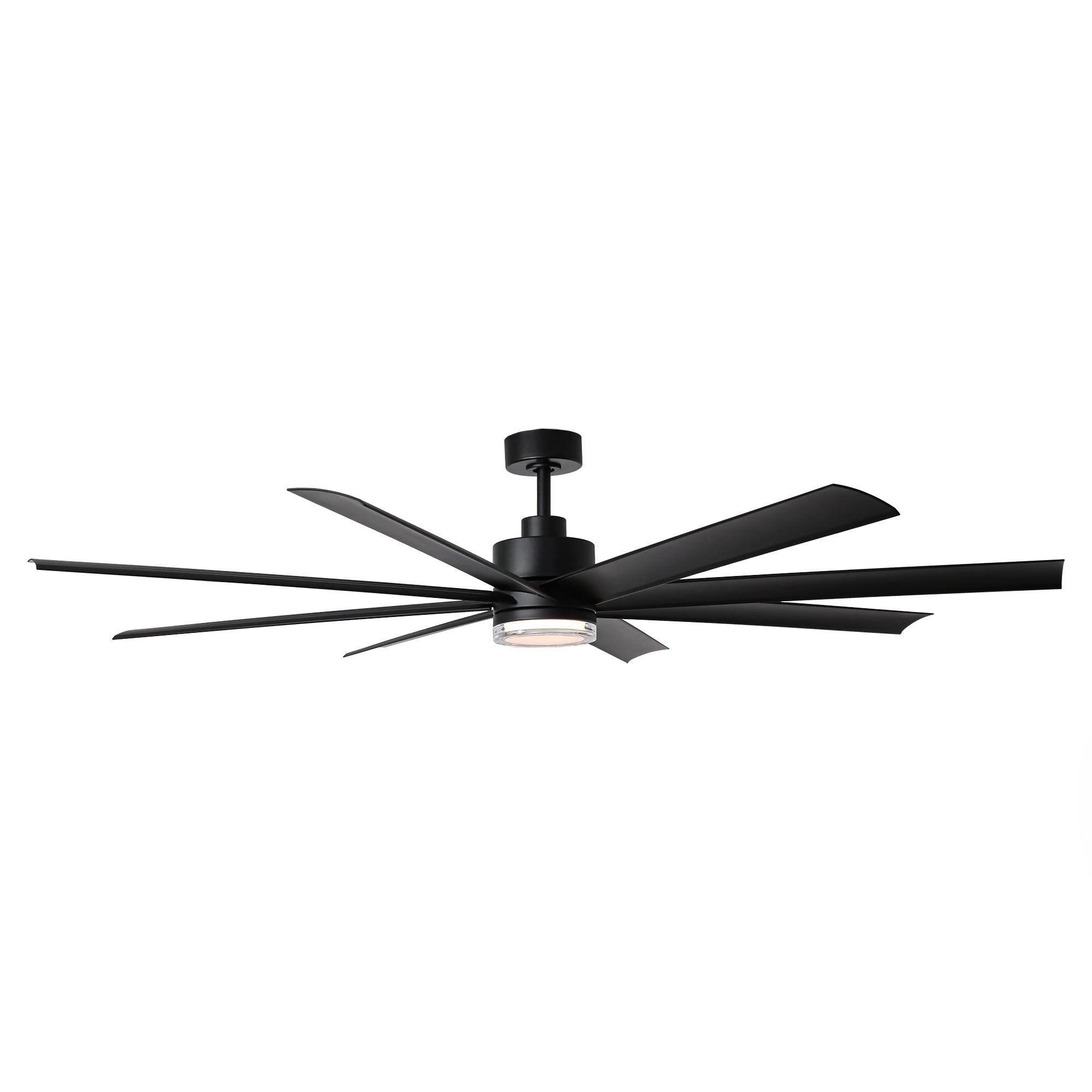 72 Inch Modern Smart Ceiling Fan with LED Light and Downrod Mount - Perfect for Living Room, Bedroom, and Office Cooling & Lighting