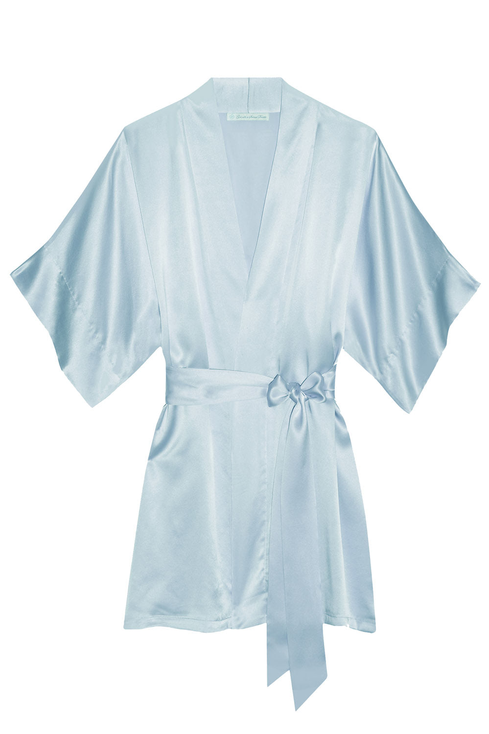 Elegant Samantha Bridal Silk Kimono Robe - Luxurious Something Blue Bridesmaid Robes for Wedding Party & Pre-Wedding Photos