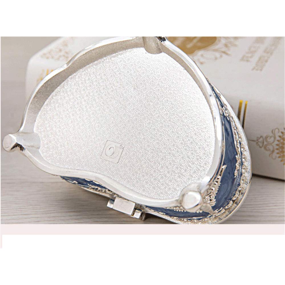 Heart-Shaped Metal Jewelry Box - Elegant Enamel Trinket Storage for Women, Princess Style Gift (Large, Blue) | Perfect for Organizing Rings, Necklaces & Keepsakes