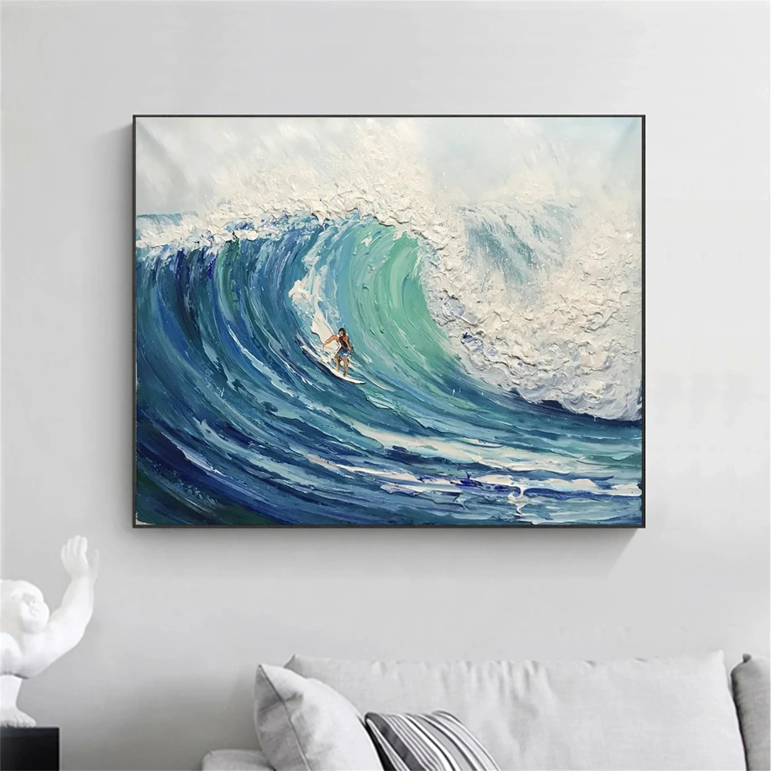 Ocean and Sky Painting - Handmade Canvas Wall Art #OS123 for Living Room, Bedroom & Office Decor