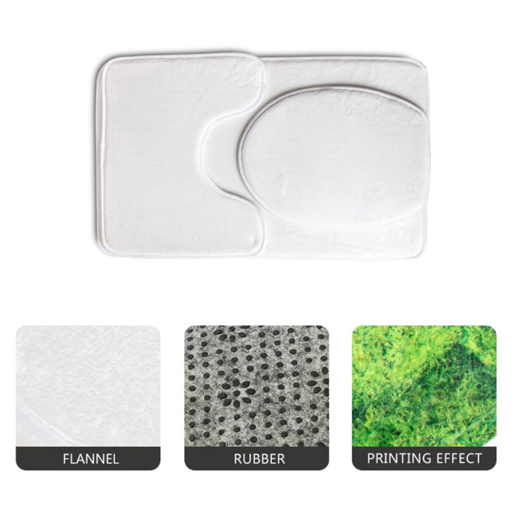 UNICEU Non-Slip Absorbent 3-Piece Beach Seashell Starfish Bathroom Rug Set - Toilet Lid Cover, Contour Mat & Bath Mat for Coastal Decor, Guest Bathrooms & Vacation Homes