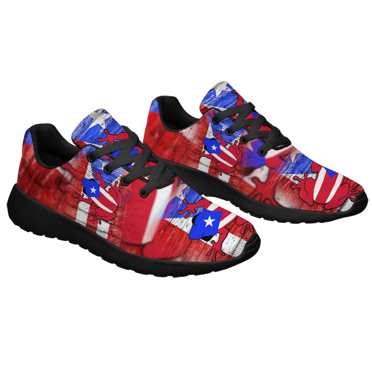 Sonzj-II Unisex Tennis Shoes - Athletic Fashion Sneakers with Puerto Rico Flag Design for Men & Women - Perfect for Gym, Walking, Hiking, Jogging, Running & Travel | Lightweight Comfortable Sports Shoes for Casual Wear & Outdoor Activities