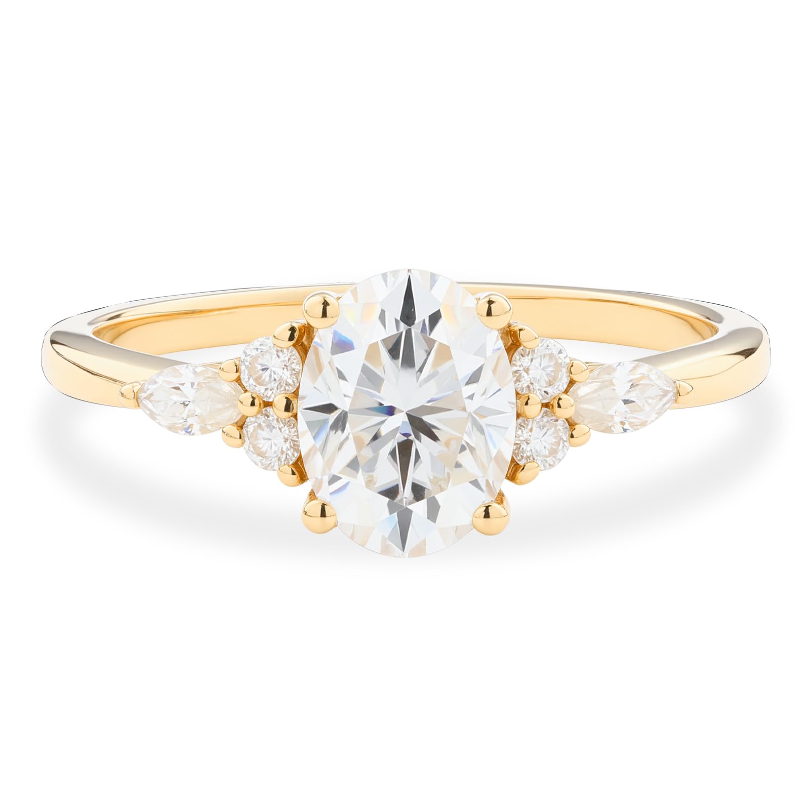 1.4 CT Oval Cut Moissanite Engagement Ring for Women - Sterling Silver Solitaire Wedding Band, Promise Ring, Size 3-10 - Perfect for Proposals, Anniversaries & Special Occasions