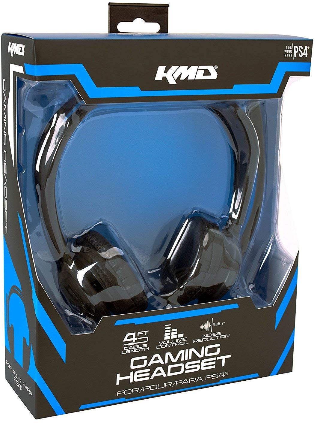 KMD PS4 Gaming Headset with Live Chat - Lightweight & Comfortable Design for Small Heads - Perfect for Online Multiplayer & Streaming