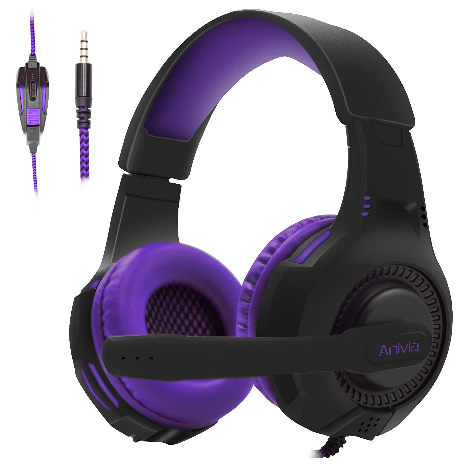 Anivia AH68 Gaming Headset with Microphone - Noise Cancelling 7.1 Surround Sound Wired Headphones for PC, Xbox, PS5, PS4, Nintendo Switch - Perfect for Competitive Gaming & Online Chatting