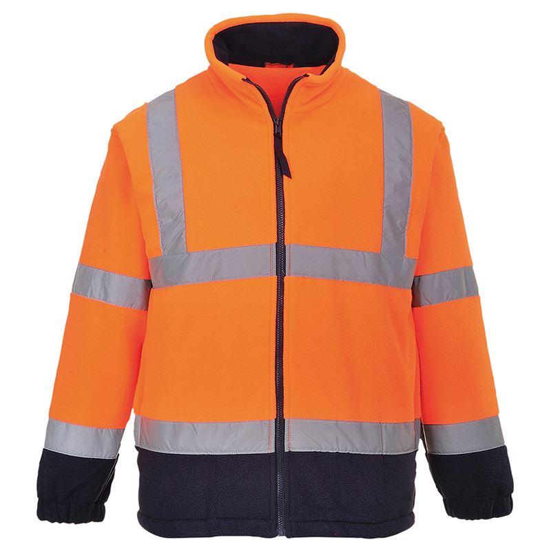 Portwest PW963 High Visibility Mesh-Lined Fleece Jacket - Reflective Safety Workwear for Construction & Outdoor Activities