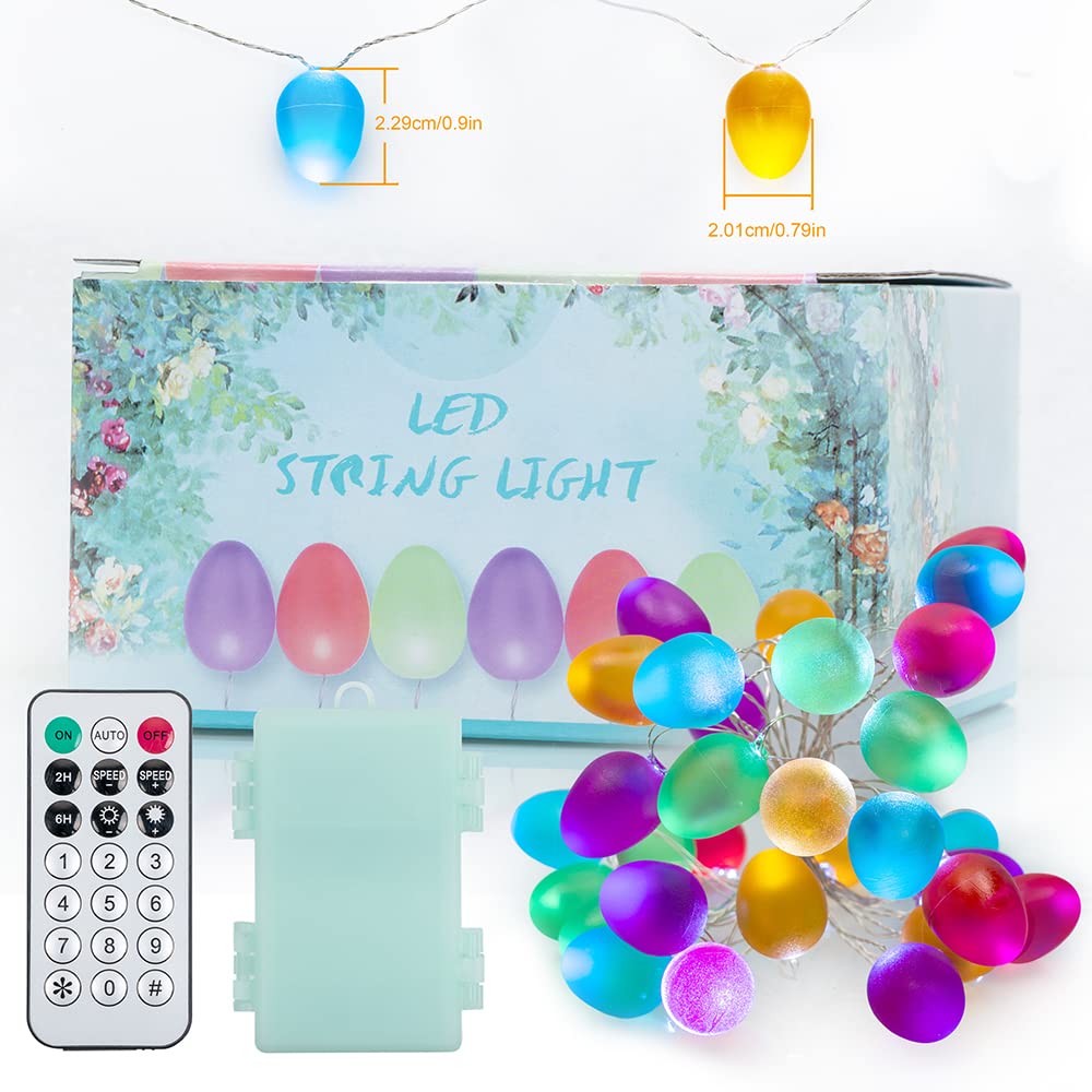 BOHON 10ft 30LED Easter Fairy Lights - Remote Battery String Lights for Outdoor Party Decor