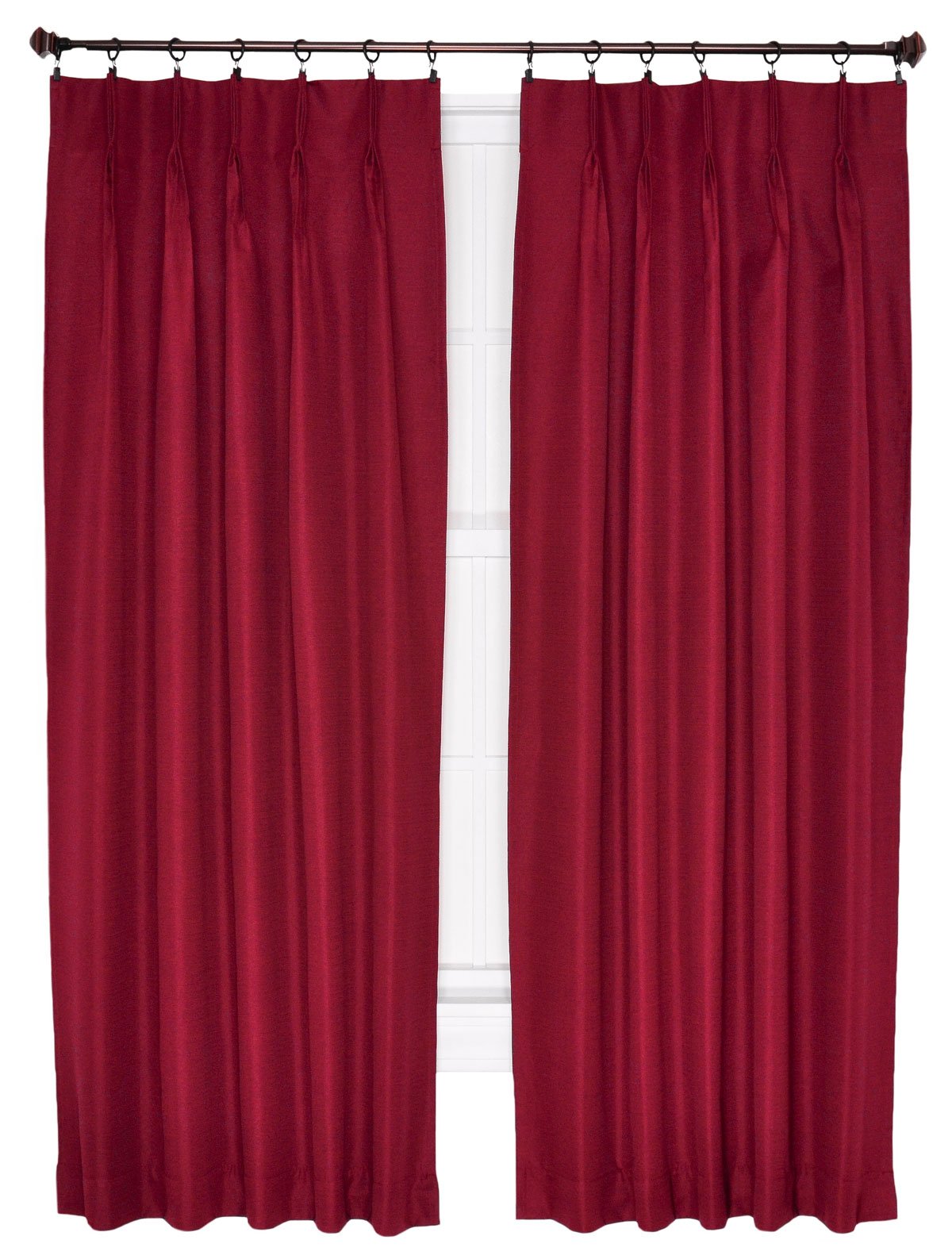Ellis Crosby 96 x 84 Inch Thermal Insulated Pinch Pleated Foamback Curtains - Bordeaux Red Blackout Drapes for Living Room & Bedroom, Energy Saving Window Treatment for Winter & Summer