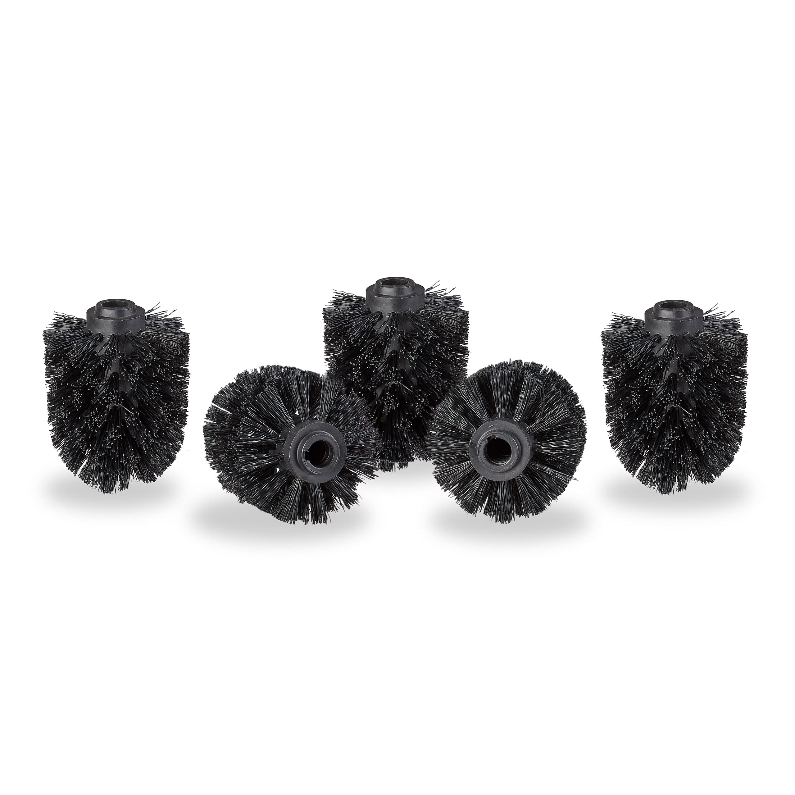 5-Pack Toilet Brush Replacement Heads - 12mm Thread, 7cm Diameter, Black - Compatible with Most Toilet Brushes for Easy Cleaning & Maintenance
