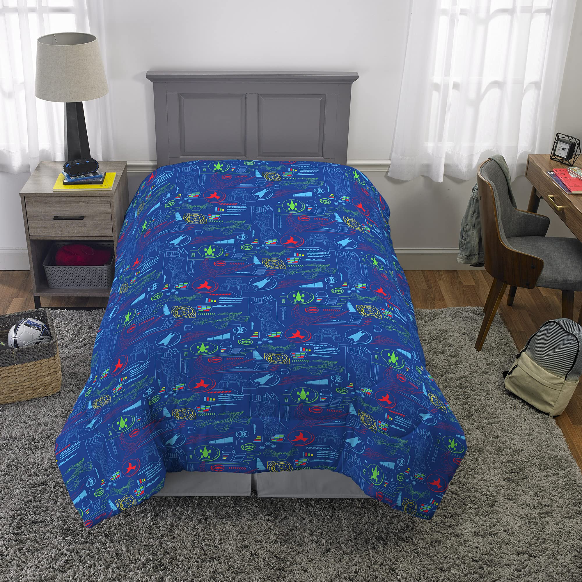 Franco Kids Bedding Soft Microfiber Comforter Set - Twin Size, PJ Masks Theme - Ultra Cozy & Hypoallergenic for Boys & Girls - Perfect for Bedrooms, Sleepovers & Kids' Rooms