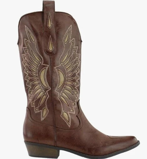 Matisse Women's Western Boots in Chocolate & Beige - Stylish Cowgirl Boots for Country Dancing, Rodeo & Casual Wear