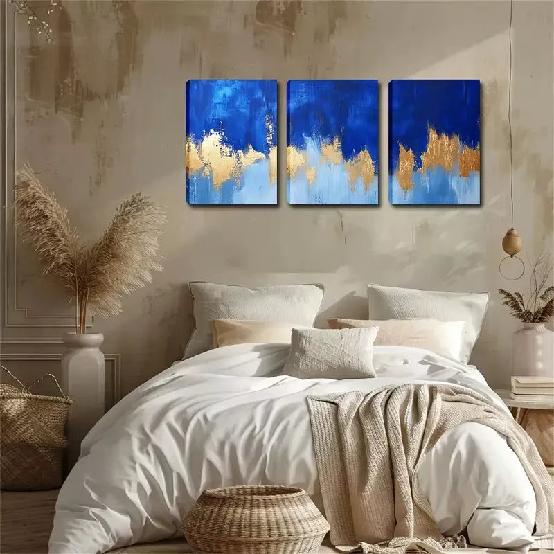 3-Piece Abstract Color Patterns Wall Art Set - Framed Canvas 40x60cm (16x24in) - High Quality Print - 100% Australian Made - Ready to Hang - Perfect for Living Room, Bedroom & Office Decor