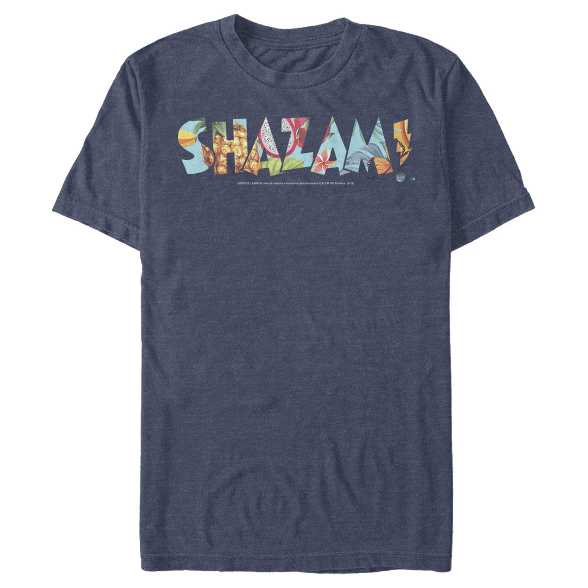 Men's Justice League Shazam Dragon Fruit Graphic T-Shirt - Superhero Cotton Tee for Casual Wear & Comic Con