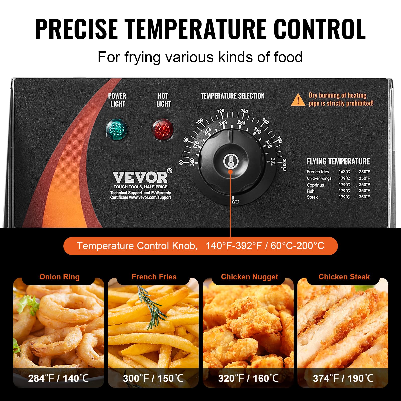VEVOR 3000W Commercial Deep Fryer with 3 Removable Baskets, 18Qt Stainless Steel Electric Turkey Fryer for Restaurant & Home Kitchen - Perfect for Frying Chicken, Fish, French Fries & More