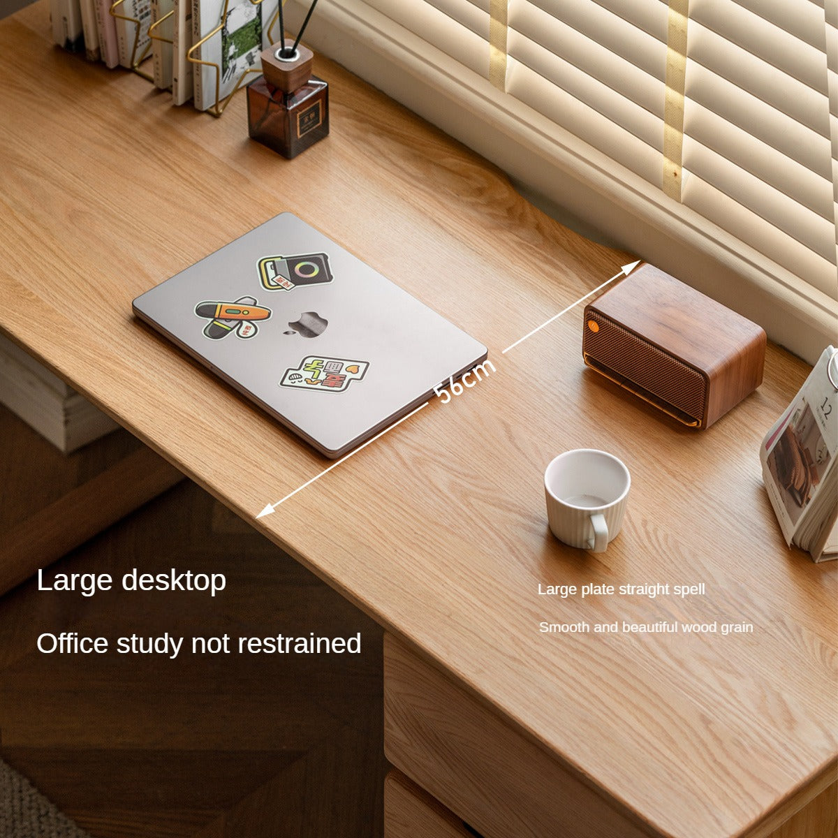 Oak Solid Wood Modern Study Table - Durable & Stylish Home Office Desk for Work or Study | Perfect for Small Spaces, Apartments & Remote Work