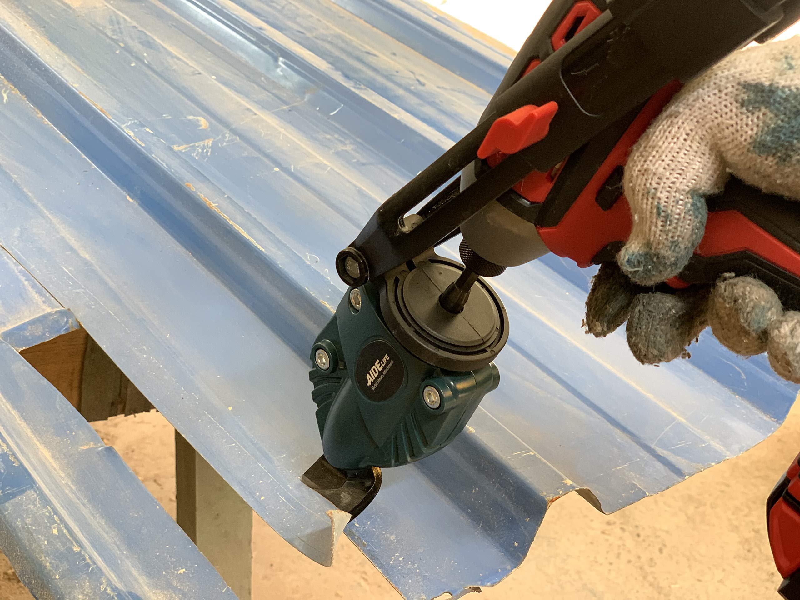 **Heavy-Duty Metal Shears Attachment for Cordless Drill & Impact Driver – Perfect for Cutting Sheet Metal, Roofing, and DIY Projects**