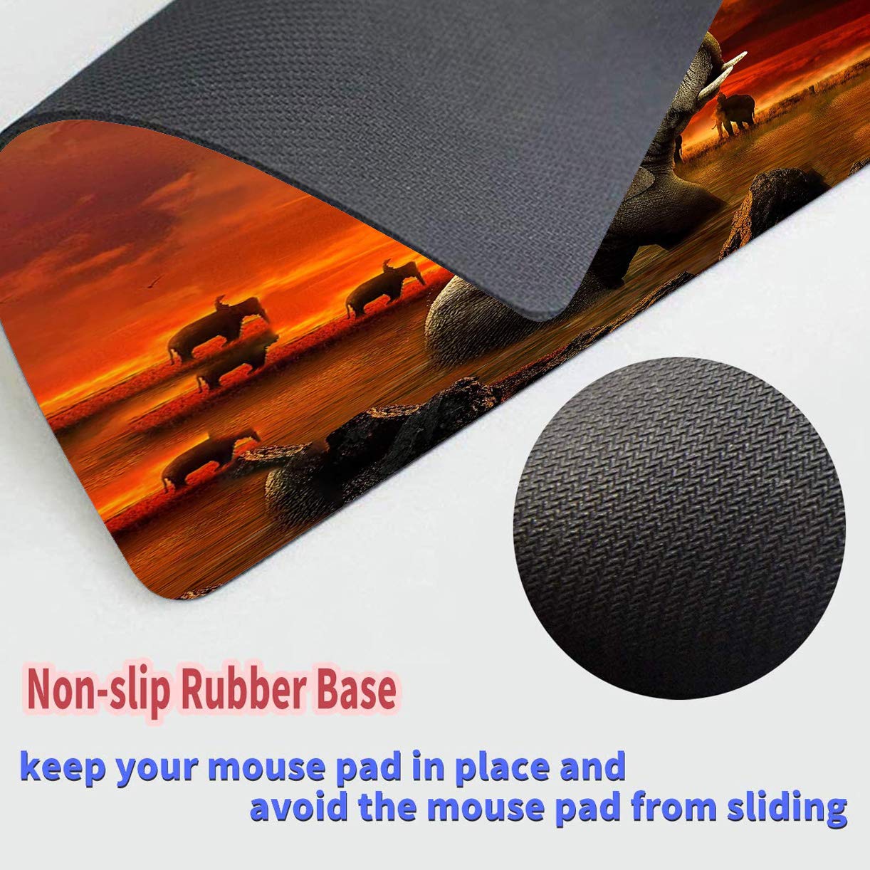 Gorzzt Gaming Mouse Pad with Elephant Design - Non-Slip Rubber Base, Large Extended Mouse Mat for PC, Laptop, Office & Gaming - Perfect for Esports, Work, and Home Computer Setup