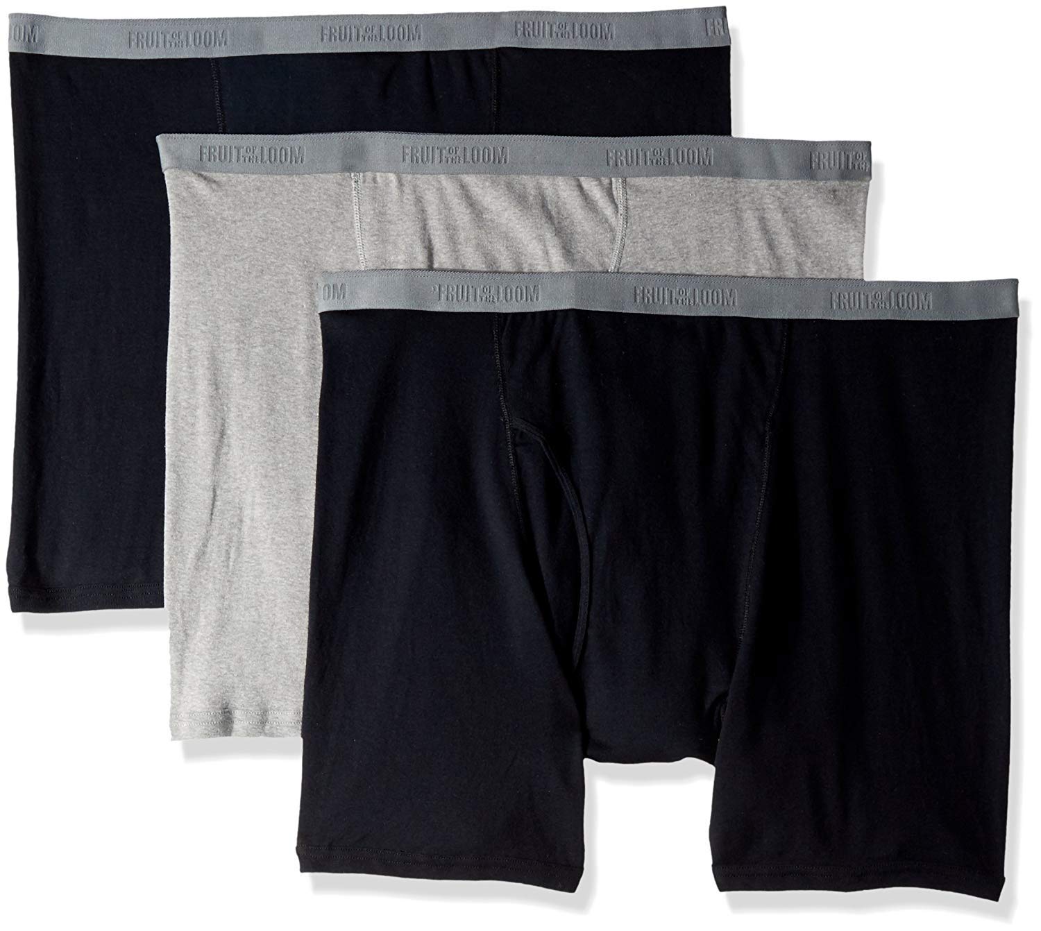 Fruit of the Loom Men's Breathable No Ride Up Boxer Briefs - Soft Cotton Underwear for All-Day Comfort at Work, Gym & Travel