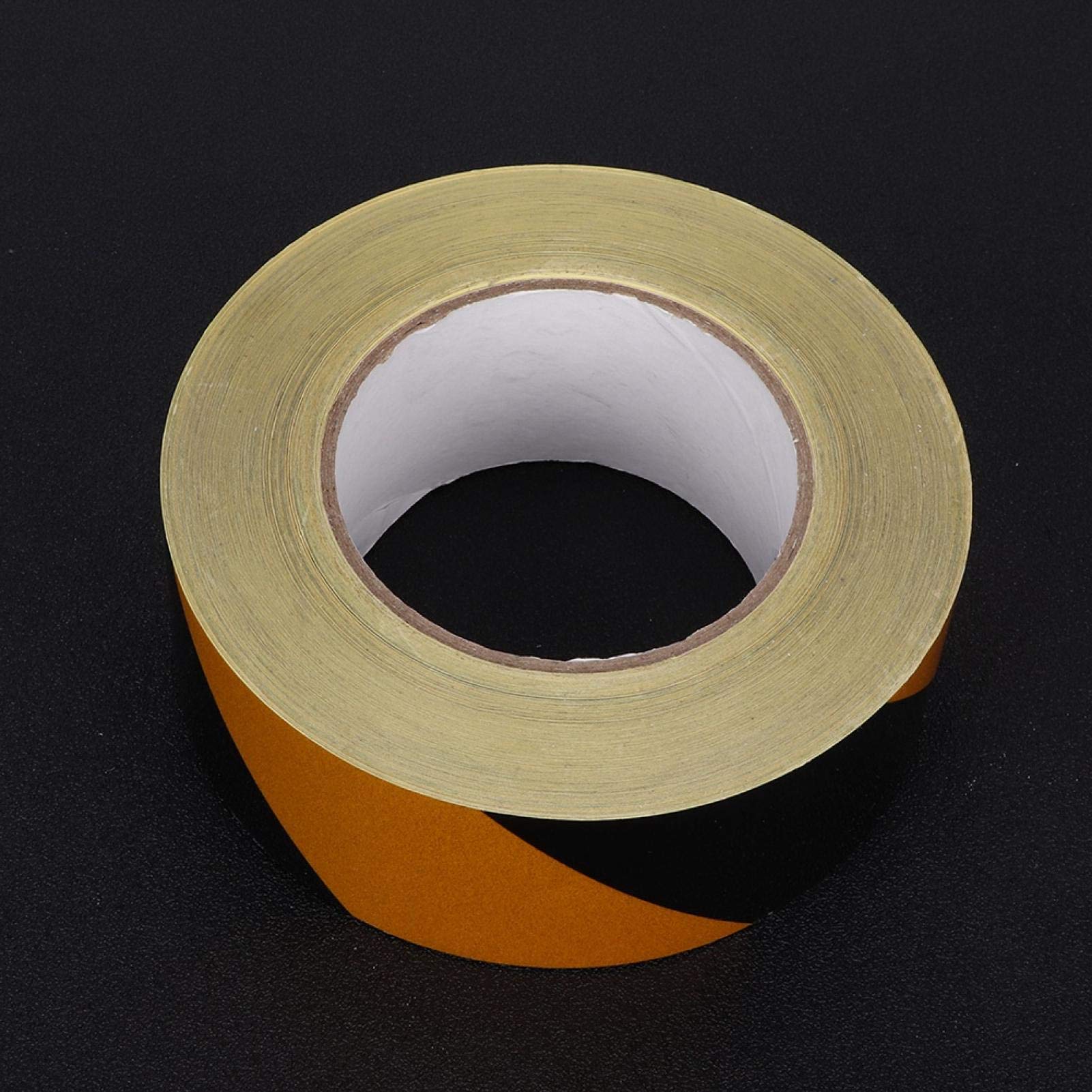 50mm x 46M Yellow Reflective PVC Warning Tape - Heavy Duty Safety Barrier for Factory, Sidewalks, Service Trucks & Forklifts | High Visibility Hazard Marking for Construction Sites, Warehouses & Road Work