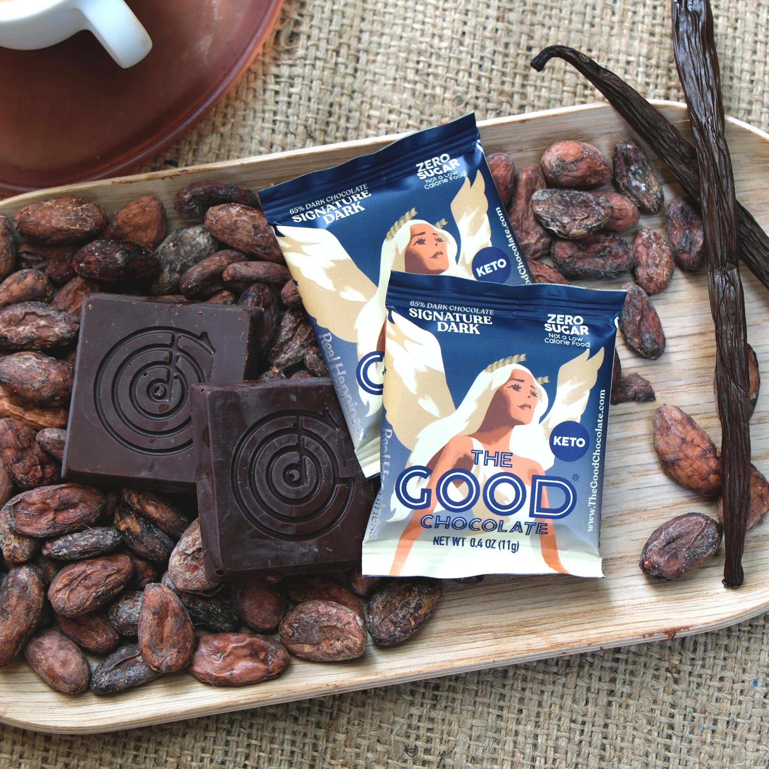 The Good Chocolate - Keto Dark Chocolate Squares | Zero Sugar, Low Carb, Vegan Snack | 24-Piece Family Pack | Perfect for Keto Diet, Weight Loss & Healthy Lifestyle