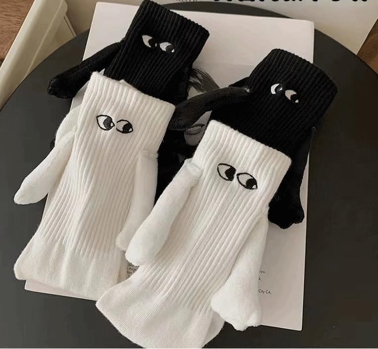 2 Pairs Magnetic Socks for Couples - Fun Hand Holding Socks with Strong Magnets - Perfect Christmas & Valentine's Day Gifts for Him and Her - Great for Date Nights, Couple Photos and Romantic Surprises