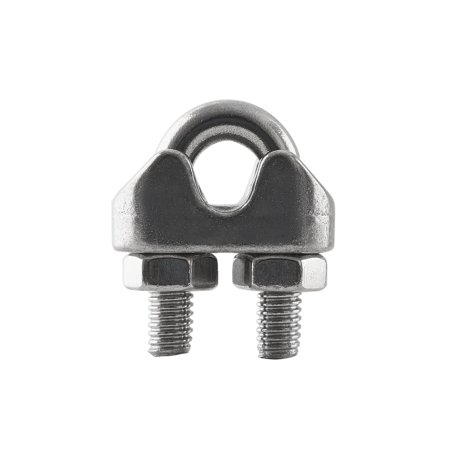 HSTECH 20PCS 1/8 Inch M3 304 Stainless Steel Wire Rope Cable Clips Clamps - Heavy Duty for Rigging, Guardrails, Load Securing, Hanging Banners & Flags - Perfect for Marine, Construction, DIY Projects