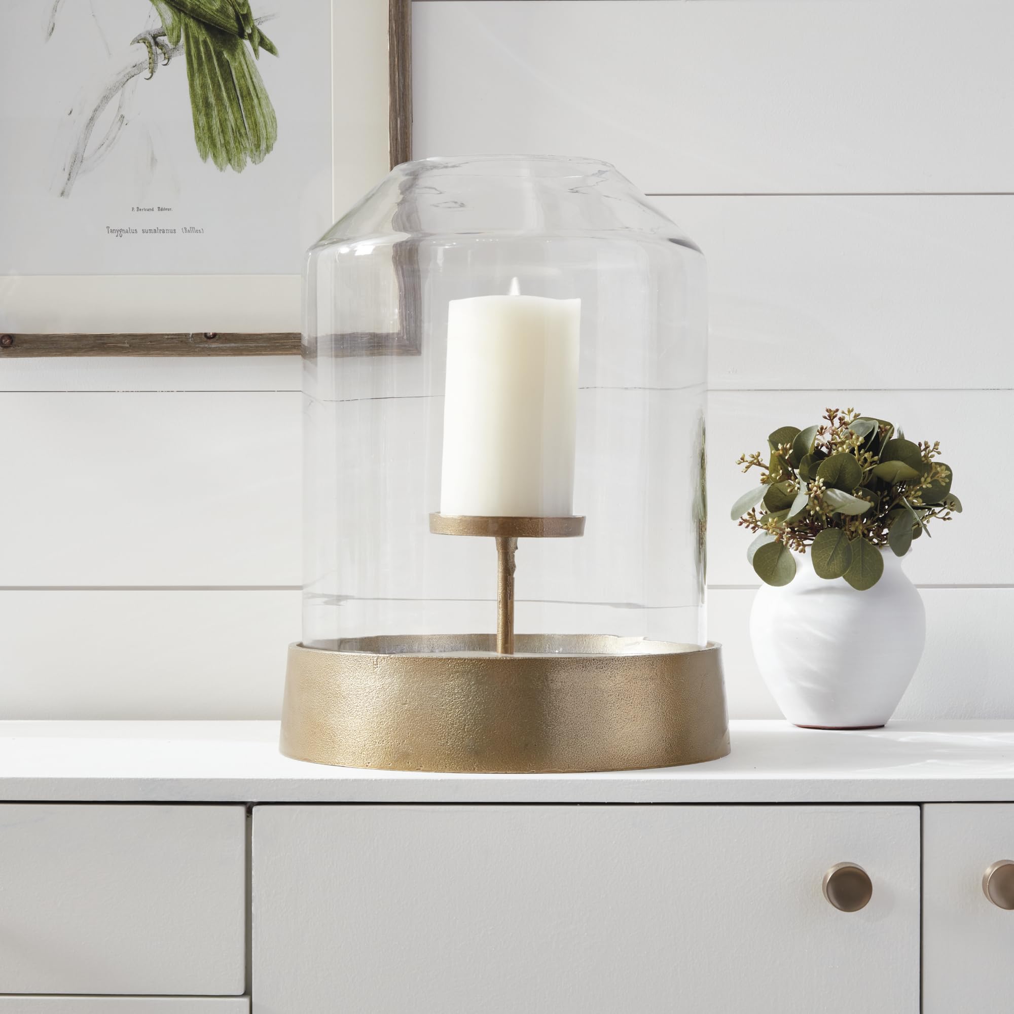Napa Home & Garden Kenmare Large Brown Hurricane Glass Candle Holder - Perfect for Indoor & Outdoor Decor, Weddings, and Centerpieces