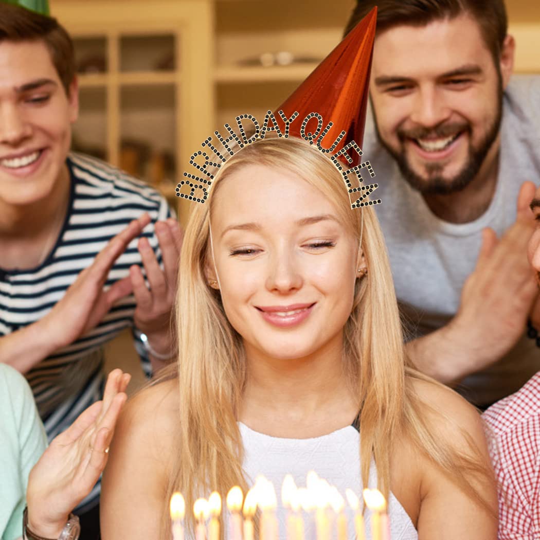 Elegant Black & Gold Birthday Crown for Women & Girls - Rhinestone Tiara Headband for Birthday Queen & Princess | Perfect for Birthday Parties, Celebrations & Photo Shoots