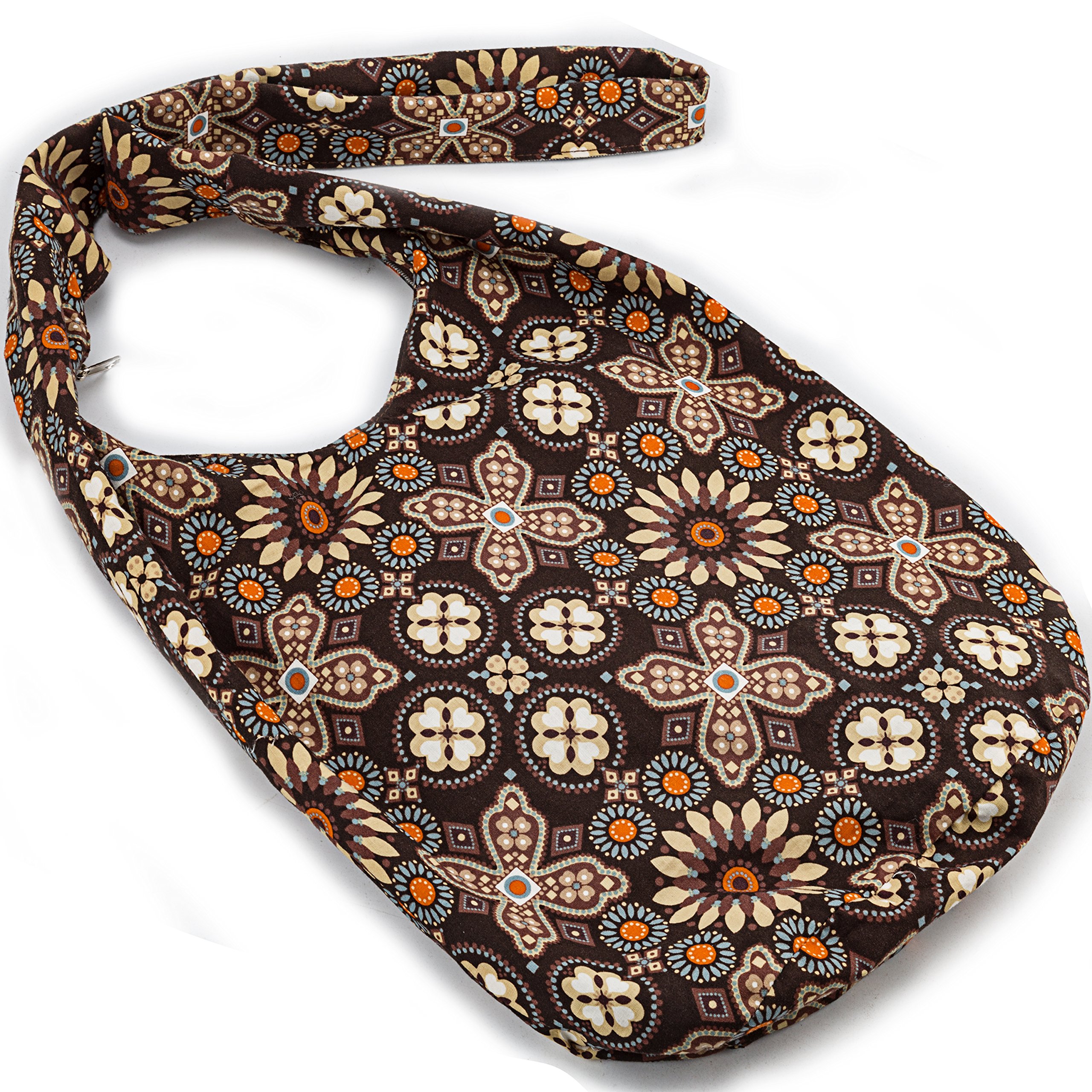 Bohemian Crossbody Bag - Handmade Thai Top Zip Hobo Sling Bag for Women | Hippie Chic Messenger Purse for Music Festivals, Travel & Daily Use