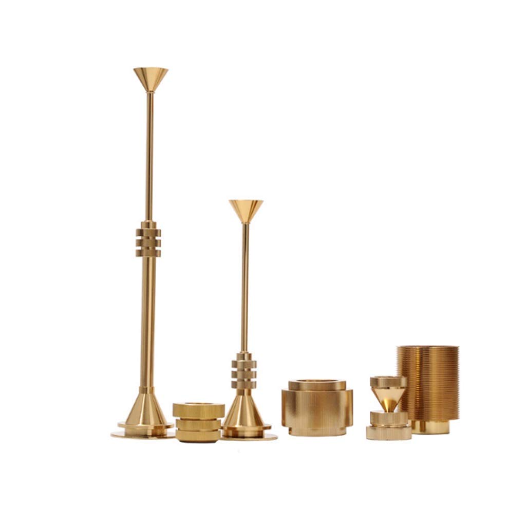 6-Piece Gold Metal Candle Holders Set - Elegant Candelabra for Weddings, Home Decor & Christmas Table Centerpiece - Vintage Candlestick Stands for Romantic Dinners & Holiday Celebrations