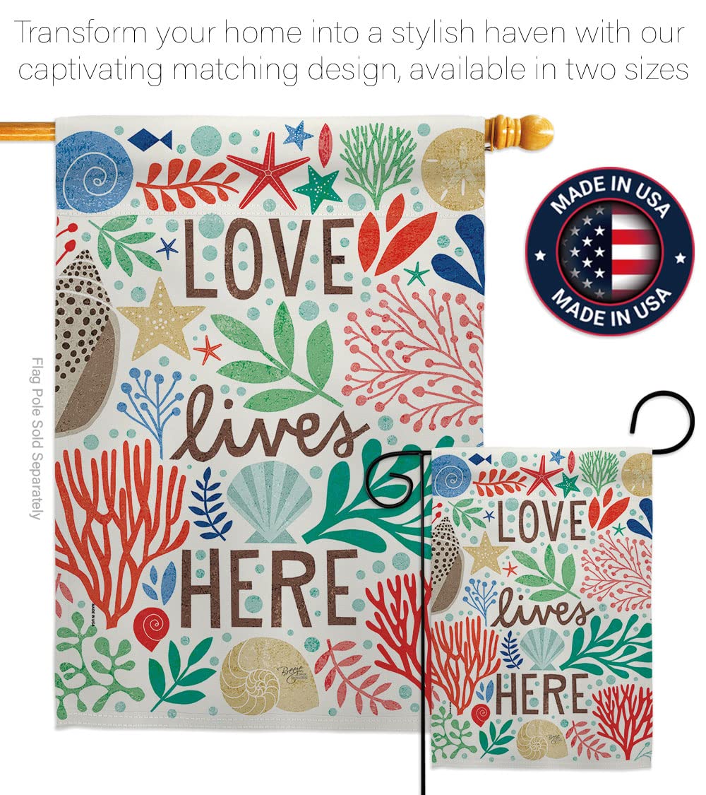 Coastal Nautical Flag Set with Pole - Home & Garden Decor for Outdoor