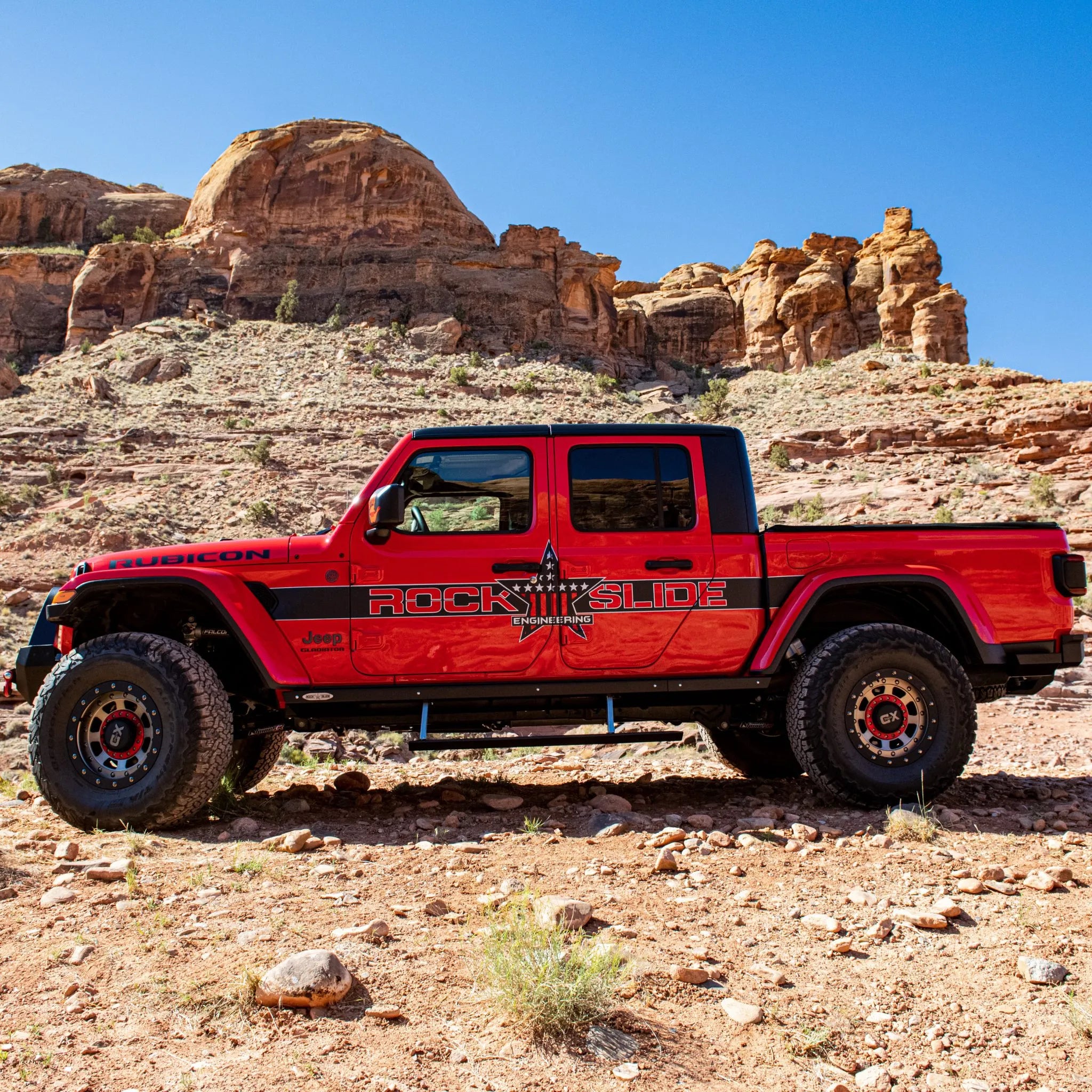 2024-2025 Jeep Gladiator JT Rock Slider Steps - 3rd Gen Heavy Duty Off-Road Side Steps by Rock Slide Engineering | Perfect for Trail Riding & Rock Crawling Adventures