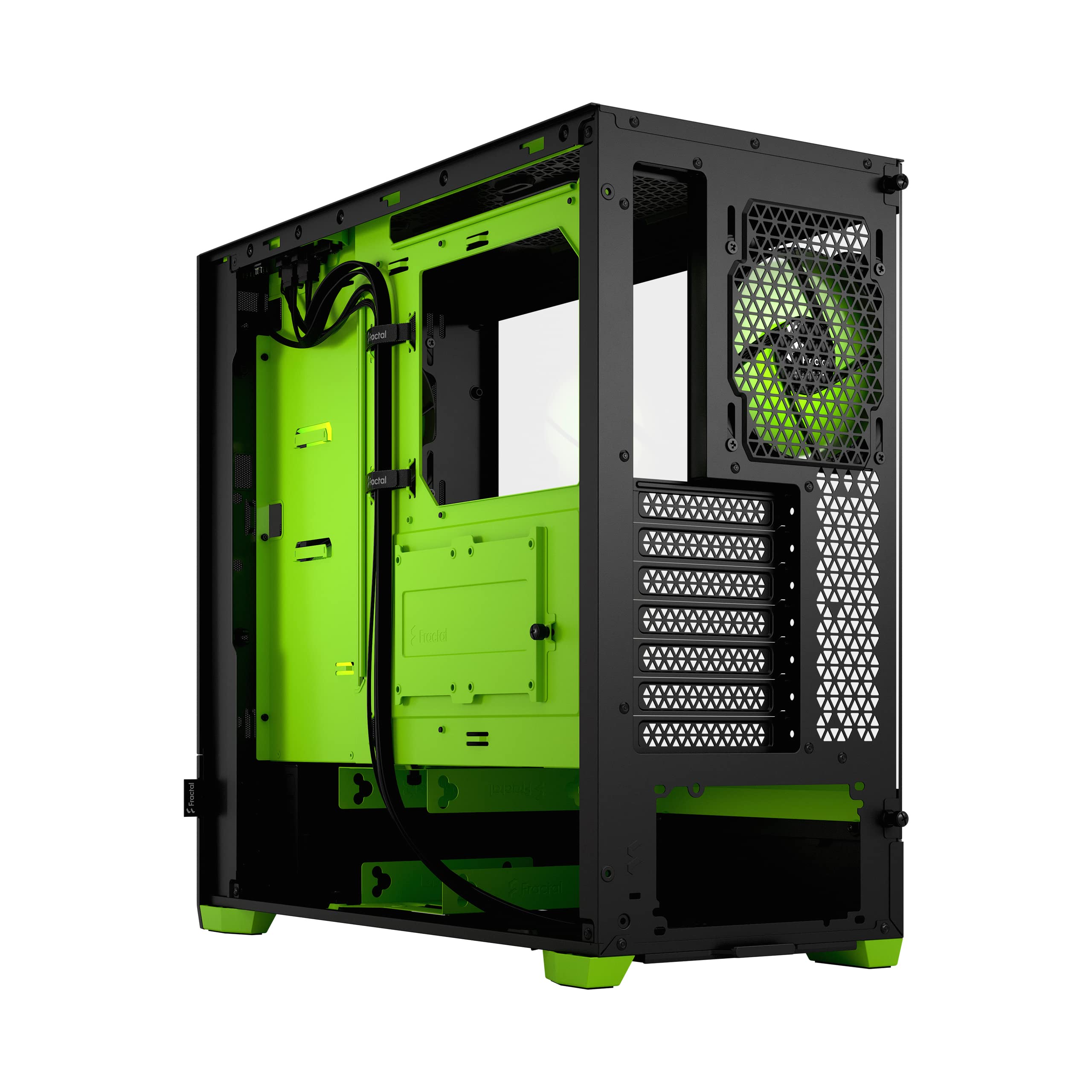 Fractal Design Pop Air RGB Green ATX Mid Tower PC Case - Tempered Glass Side Panel, Honeycomb Mesh Front, 3x 120mm RGB Fans Included - High Airflow Gaming Computer Case for Streaming & Esports