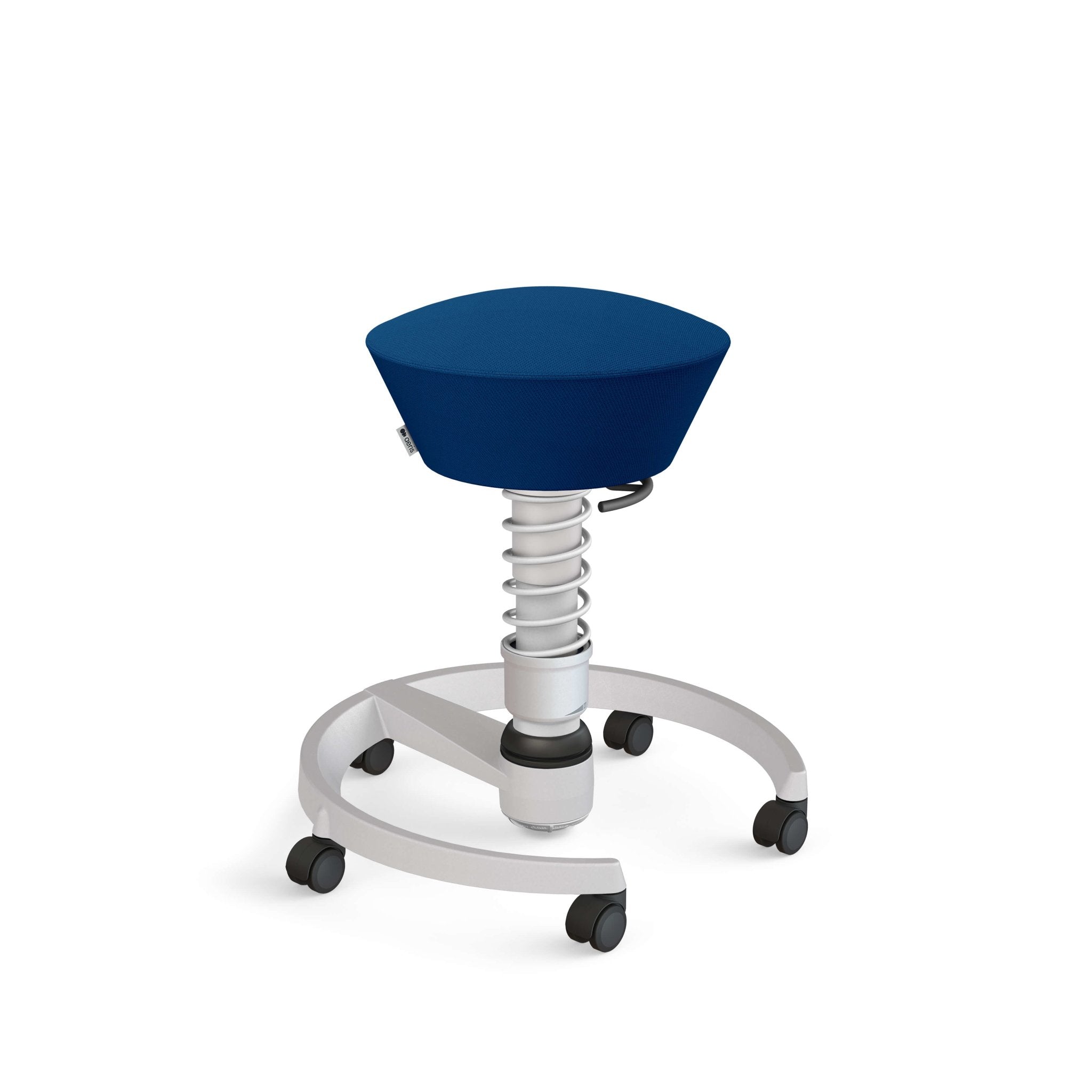 Aeris Swopper Active Sitting Stool with Casters - Light Grey Metallic Finish for Office, Home & Ergonomic Workspace