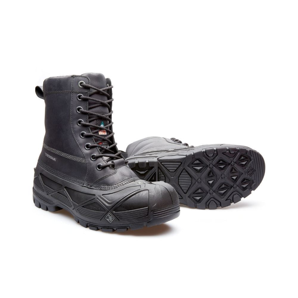 Terra Crossbeam Waterproof Winter Safety Boots for Men & Women - Composite Toe Protection, Slip Resistant, Insulated Work Boots (Black TR0A4NQUBLK) - Ideal for Construction, Warehouse & Outdoor Winter Jobs