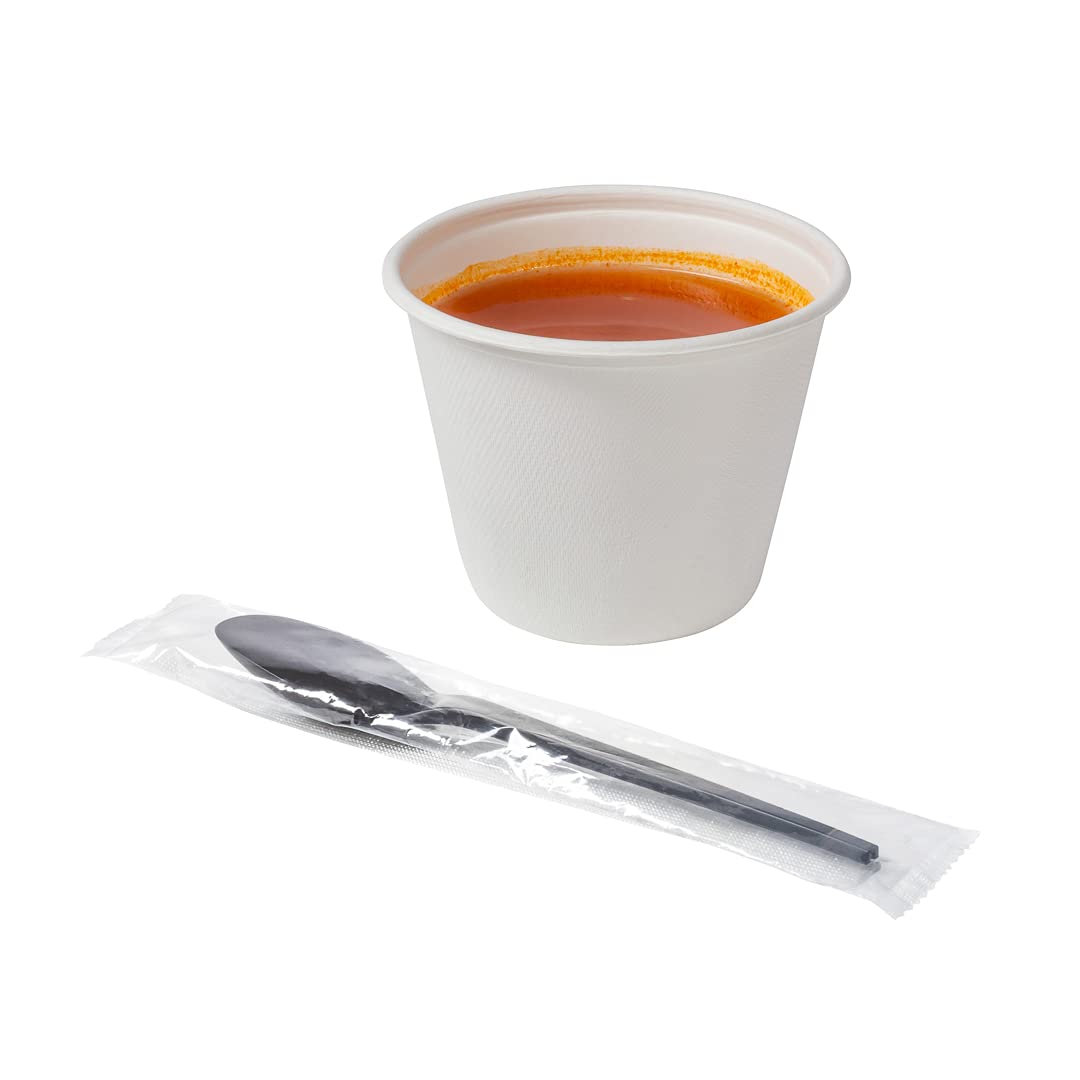Eco-Friendly 6.5 Inch Compostable Spoons - 250 Individually Wrapped Plant-Based Cutlery Set | BPI-Certified CPLA Disposable Utensils for Hot & Cold Foods | Perfect for Restaurants, Catering, Picnics & Outdoor Events