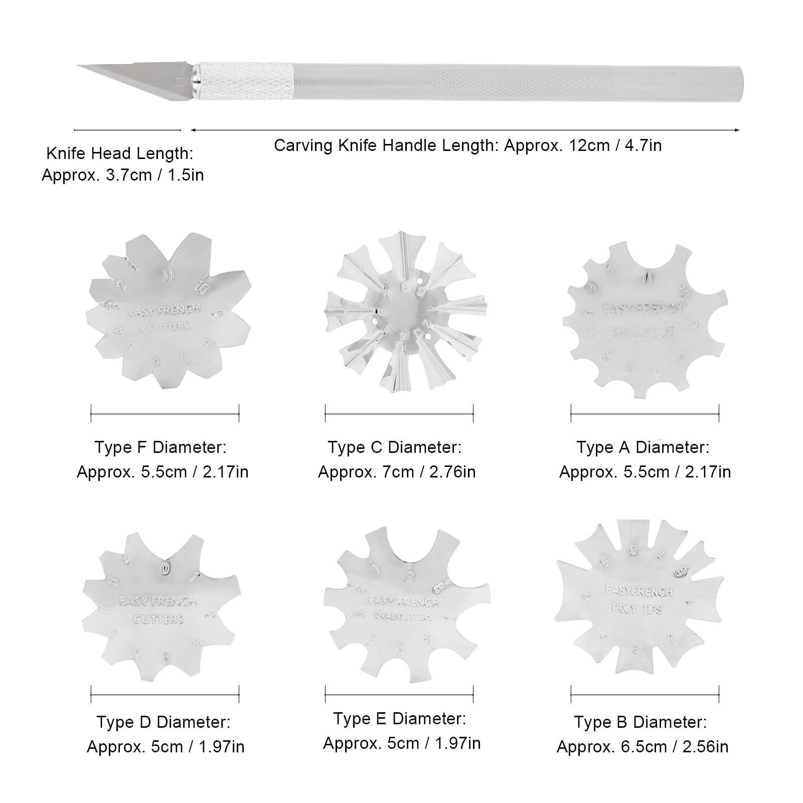 Professional Nail Manicure Edge Trimmer Templates - Easy Grip Silver Nail Edge Guides for Manicurists, Nail Schools & Salons - Perfect for Beginners & DIY Home Nail Care