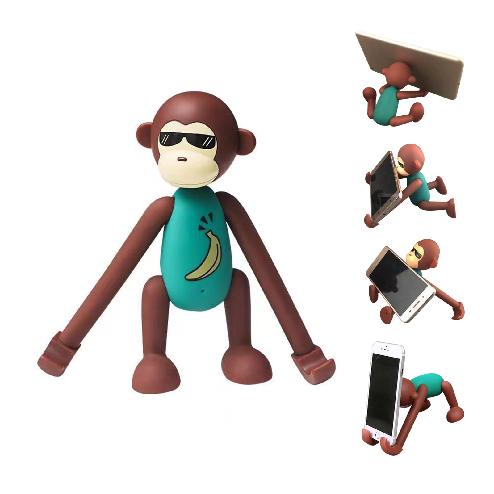 Adjustable Cute Green Desk Phone Holder - Compatible with Smartphones & Tablets, Funny Desk Accessories for Office & Home Decor | Perfect for Work, Study & Video Calls