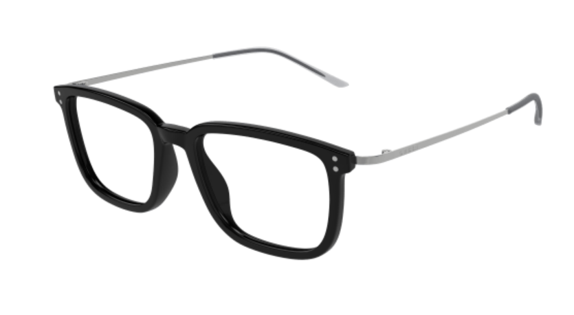 Gucci GG1709O 005 Black/Silver Rectangle Men's Eyeglasses - Stylish Prescription Glasses for Men | Perfect for Work, Driving & Everyday Wear