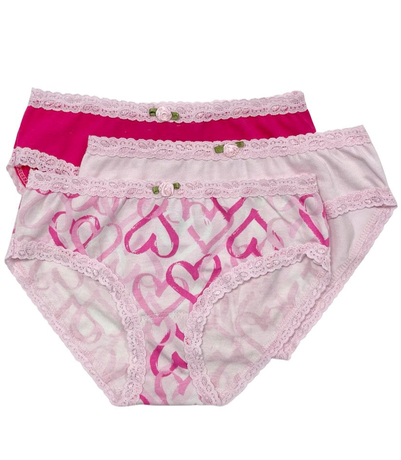 3 Pack Heart Lace Panties - Romantic Lingerie Set for Valentine's Day, Anniversary & Honeymoon - Sexy Underwear for Women with Comfortable Fit & Breathable Fabric