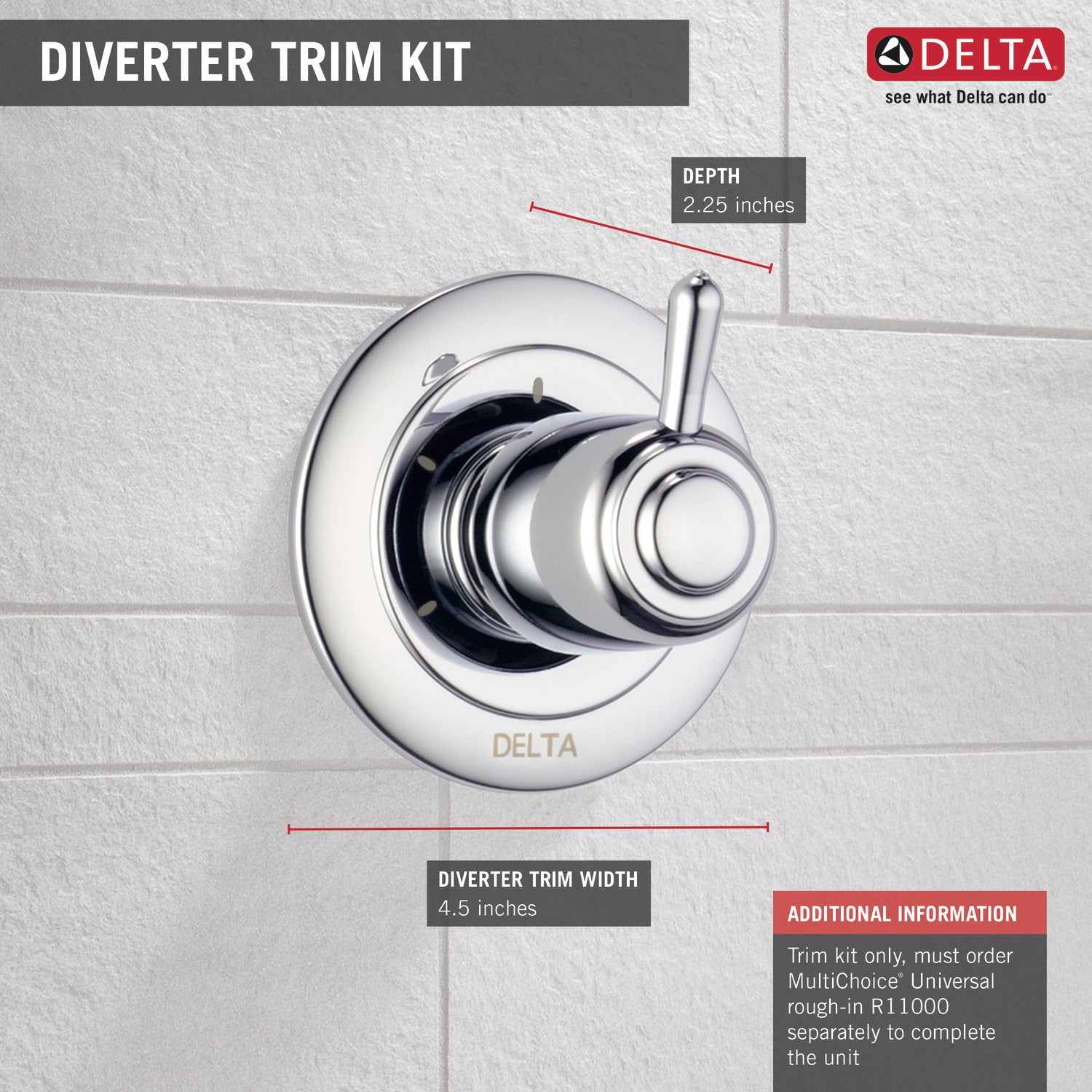 Delta T11800 3-Setting Diverter Trim in Champagne Bronze - Perfect for Bathroom Shower Faucet and Tub Spout Installation