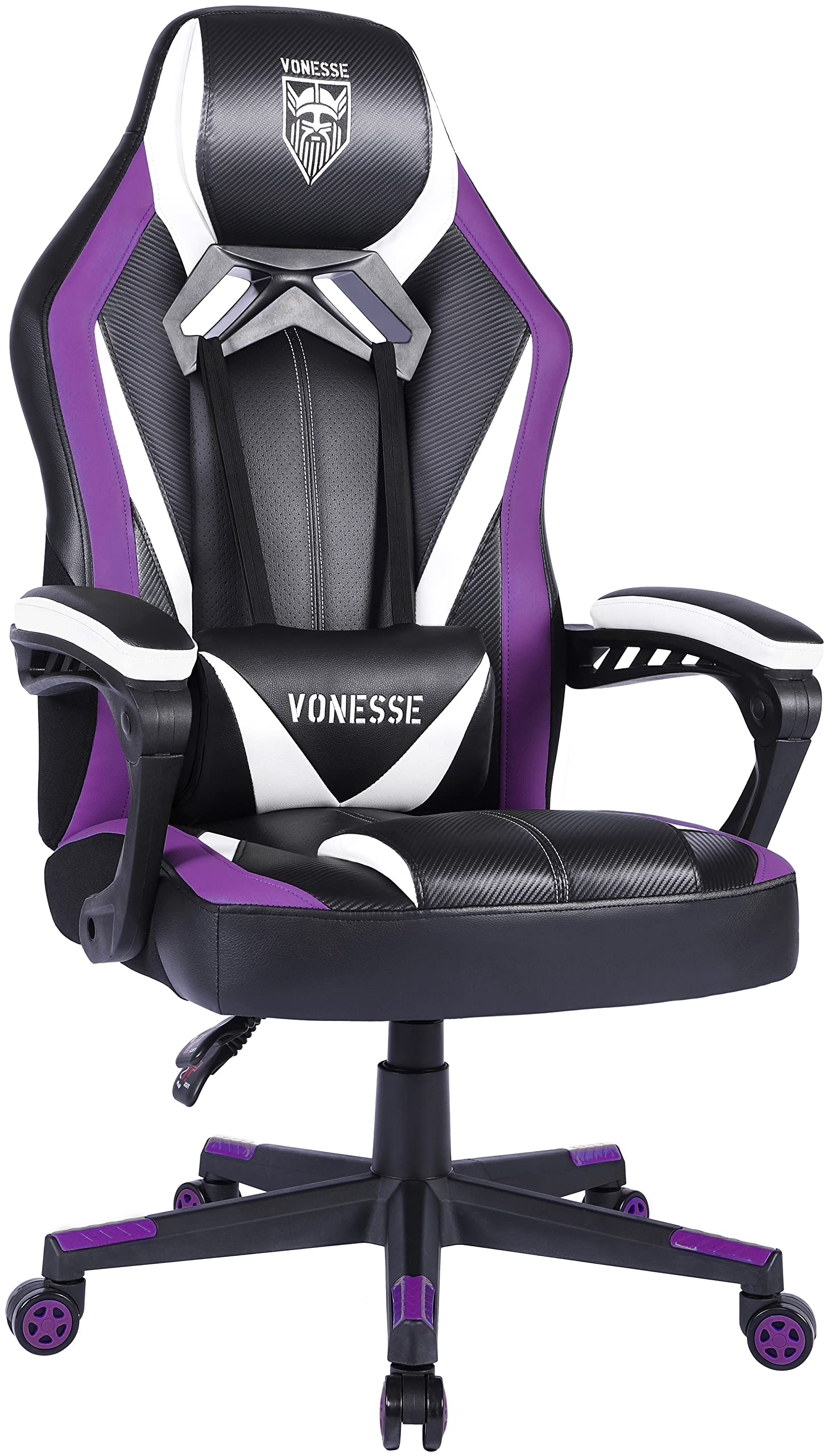 Purple Gaming Chair - Ergonomic Reclining PC Game Chair with Lumbar Support & Massage Function | High Back Computer Desk Chair for Adults | Perfect for Esports, Streaming & Home Office Setup