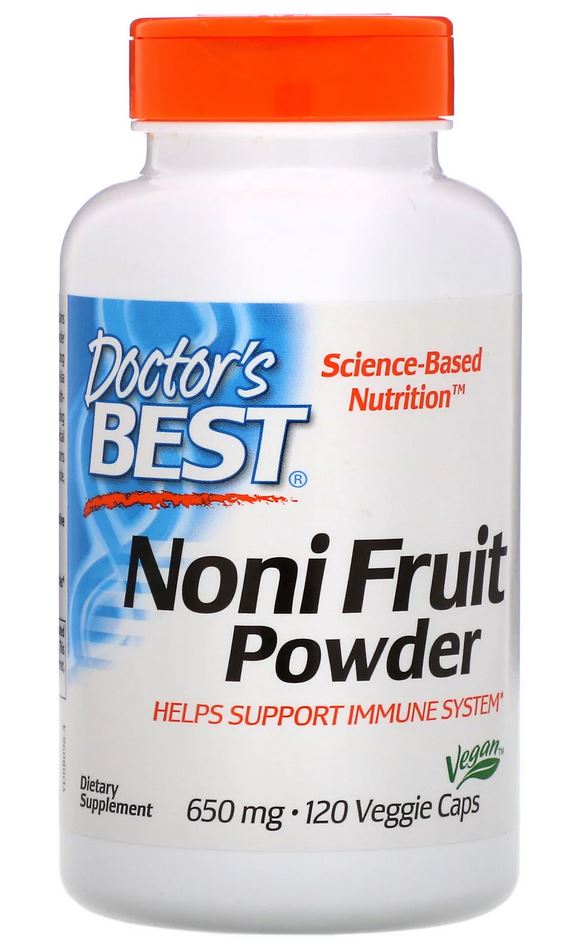 Doctor's Best Noni Fruit Powder 650mg - 120 Vegan Capsules | Immune Support, Antioxidant Boost & Natural Energy | Perfect for Daily Wellness & Detox