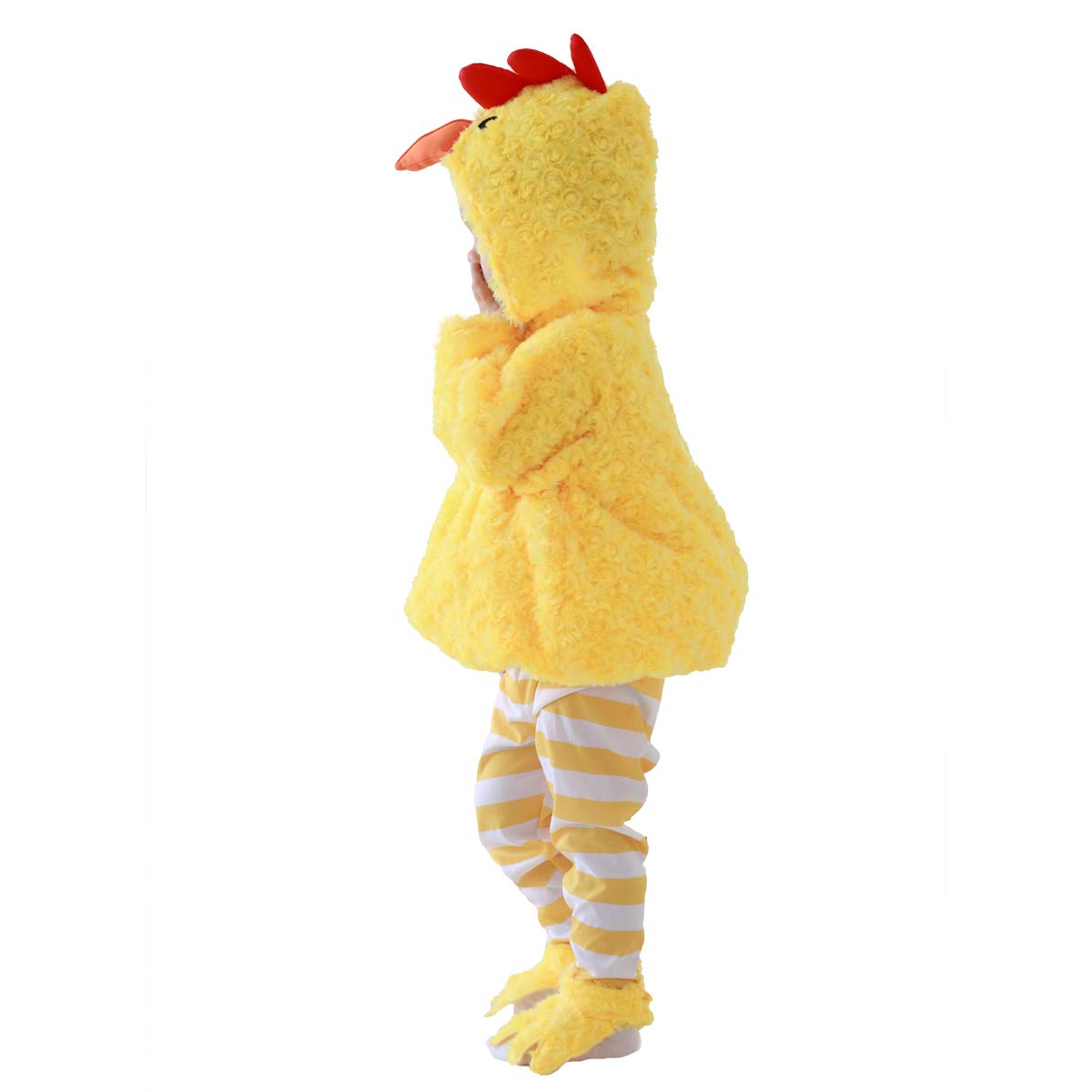 Kids Chicken Costume - Plush Yellow Animal Stripe Outfit for Halloween & Easter | Unisex Children's Dress Up Set for Parties & Photo Shoots