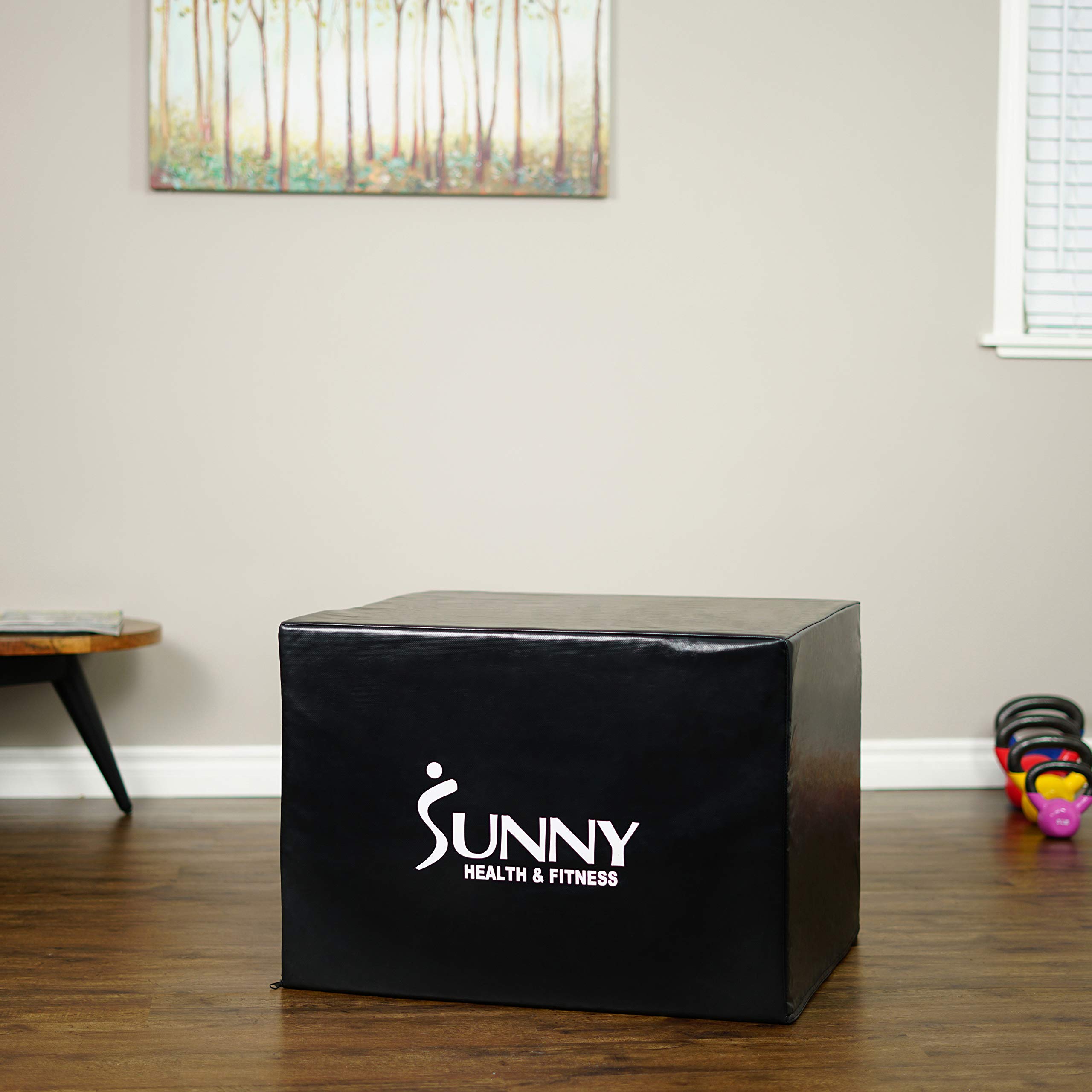 Sunny Health & Fitness Adjustable Height Foam Plyo Box - 3-Level Weight Capacity for CrossFit, Home Gym & Functional Training - Perfect for Box Jumps, Step-Ups & Strength Exercises
