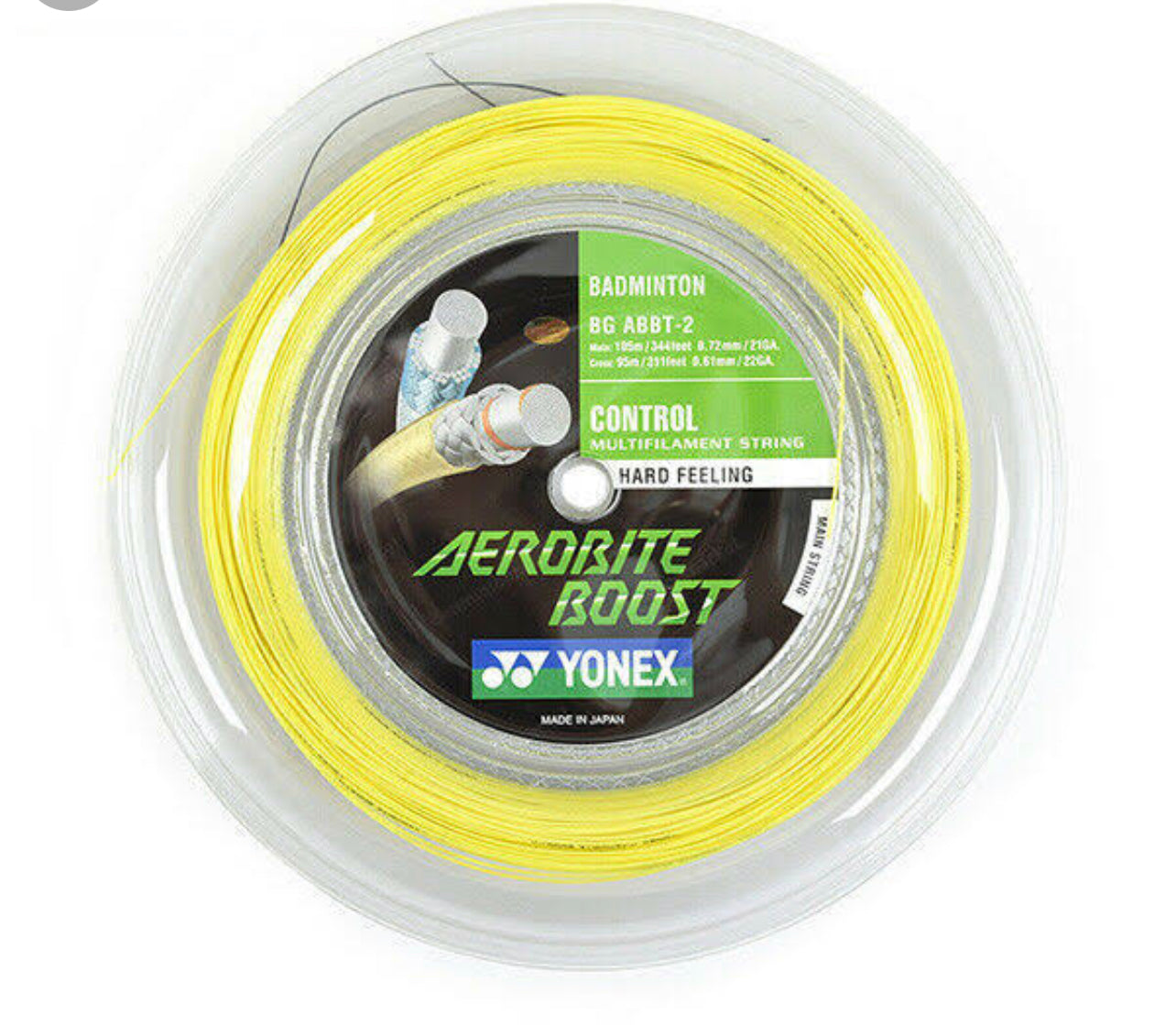 Yonex Aerobite Boost Badminton String (200m Reel) - High Performance, Durability & Control - Perfect for Competitive Players & Tournaments