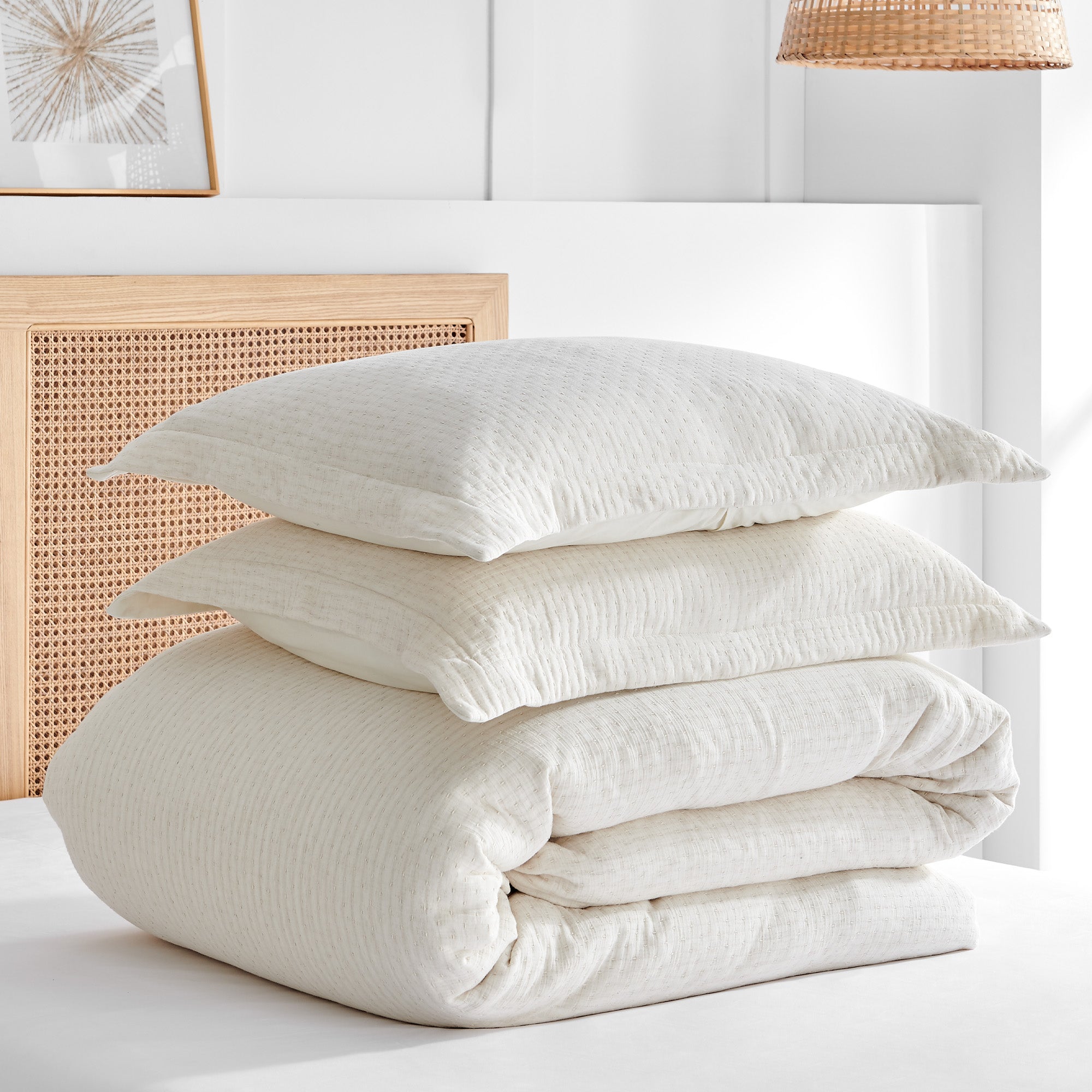 Reedeluxe Premium Muslin Comforter Set - Ultra Soft Breathable Bedding for All Seasons | Perfect for Nursery, Guest Room & Master Bedroom Decor
